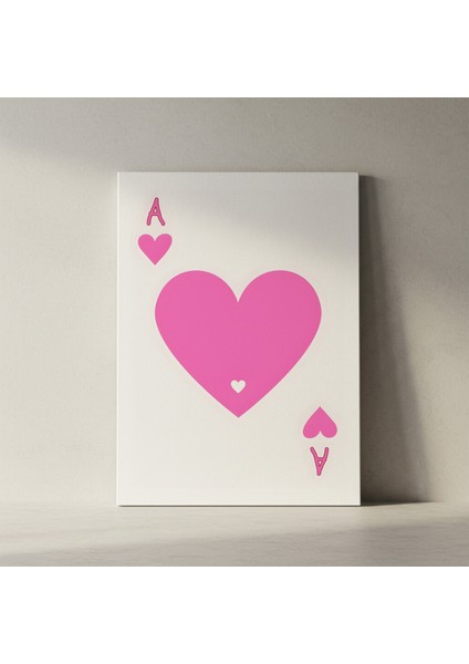 Minimalist Pembe Kalp Ası Illüstrasyon Tablosu fiyatları