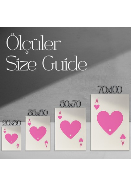 Minimalist Pembe Kalp Ası Illüstrasyon Tablosu modelleri