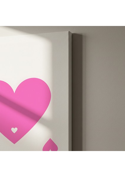 Minimalist Pembe Kalp Ası Illüstrasyon Tablosu indirimleri