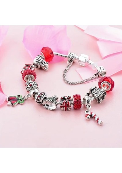 Pandora Tarz , Merry Christmas Yılbaşı Noel Temalı Mor Charmlı Bileklik, Ahşap Kutu Içerisinde modelleri