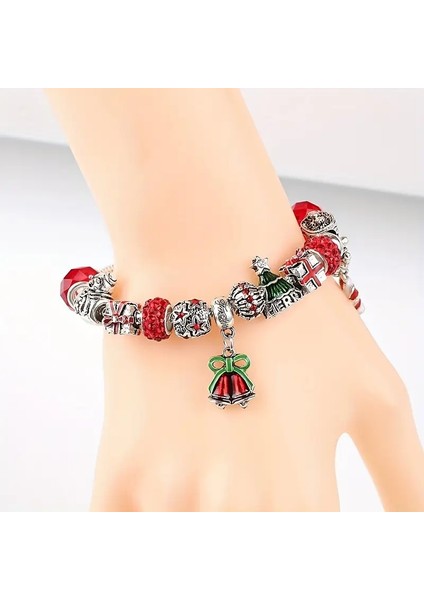 Pandora Tarz , Merry Christmas Yılbaşı Noel Temalı Mor Charmlı Bileklik, Ahşap Kutu Içerisinde fırsatları