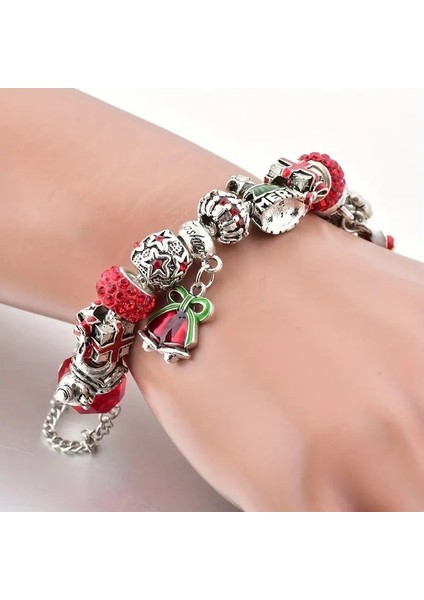 Pandora Tarz , Merry Christmas Yılbaşı Noel Temalı Mor Charmlı Bileklik, Ahşap Kutu Içerisinde indirimleri