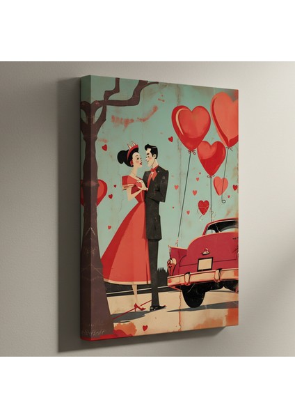 Retro Romantizm Illüstrasyon Tablosu