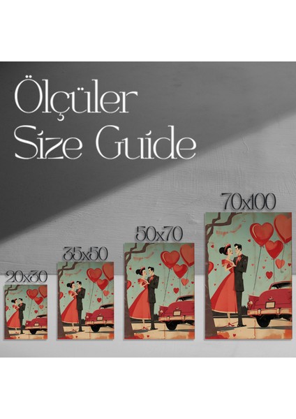 Retro Romantizm Illüstrasyon Tablosu modelleri