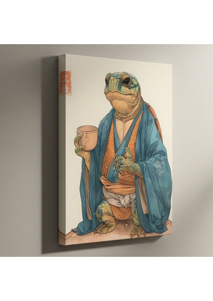 Japon Tarzı Kaplumbağa Illüstrasyon Tablosu