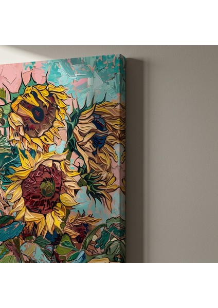 Ayçiçeği Bahçesi Soyut Yağlıboya Tablosu indirimleri