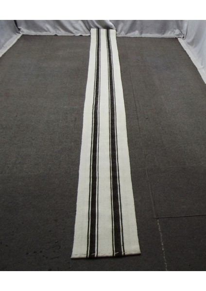 El Dokuma Devasa Boyutlu Ak Pamuklu Yörük Kuşak Yolluk Kilim 6401 fiyatları