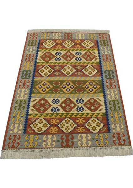Yeni El Dokuma Otantik Ender Balıkesir Yörük Yün Kilim 6404
