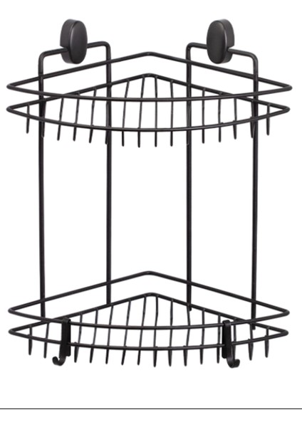 Üçgen Köşelik Pasifik Iki Katlı 22 cm Dübelli Siyah -DS-734