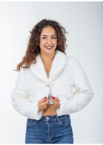 Broşlu Taşlı Kürk Abiye Etol Bolero