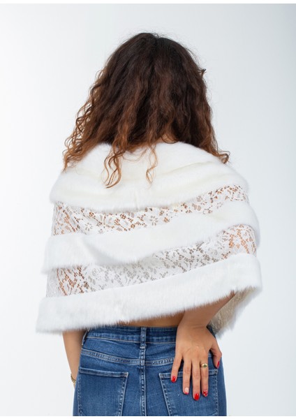 Dantelli Broşlu Abiye Gelinlik Kürk Etol Bolero Pelerin Panço fiyatları