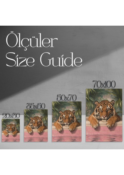 Tropikal Havuzda Kaplan Modern Sanat Tablosu modelleri