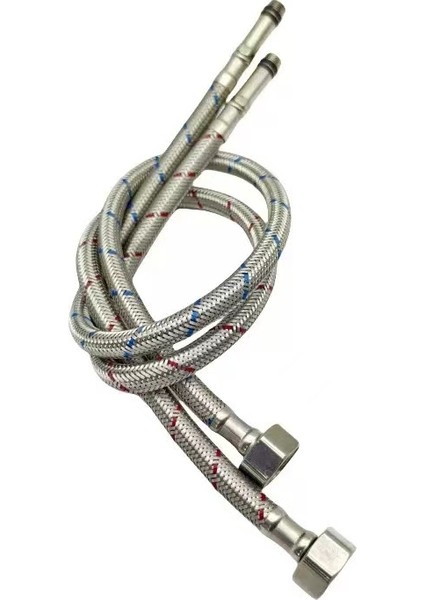 Flex Hortum M10 Erkek 1/2" Dişi 60CM M10-1/2 M/f Paslanmaz Çelik Örgülü 2 Adet Sıcak Soğuk Renkli BANYO MUTFAK BATARYA HORTUMU fiyatları