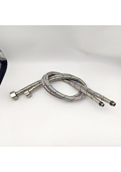 Flex Hortum M10 Erkek 1/2" Dişi 60CM M10-1/2 M/f Paslanmaz Çelik Örgülü 2 Adet Sıcak Soğuk Renkli BANYO MUTFAK BATARYA HORTUMU modelleri