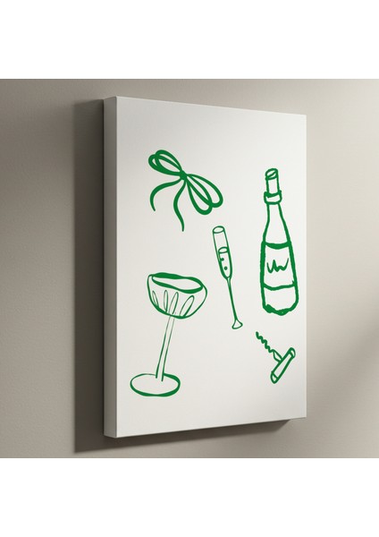 Soyut Minimalist Şarap Illüstrasyonu Tablosu