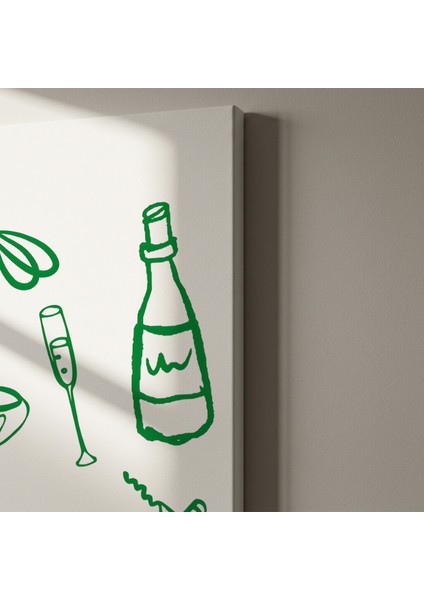 Soyut Minimalist Şarap Illüstrasyonu Tablosu indirimleri