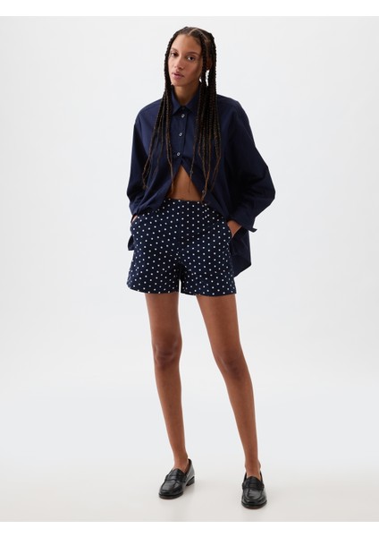 Kadın Koyu Mavi 5" Mid Rise Downtown Khaki Şort