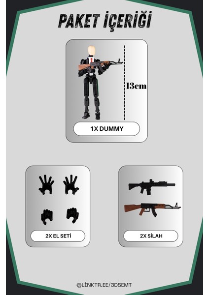 3D Dummy Figür | Hareketli, Pozlanabilir Koleksiyon Modeli | Hitman Versiyon indirimleri