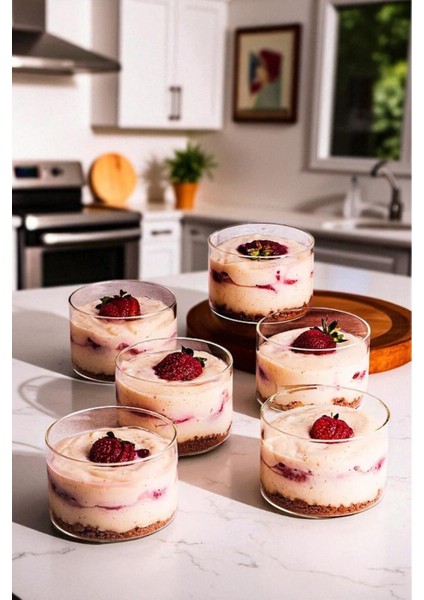 6'lı Yuvarlak Cam Kase Seti, Tatlı, Çerez, Kahvaltılık, Sunum ve Şekerlik Için Ideal