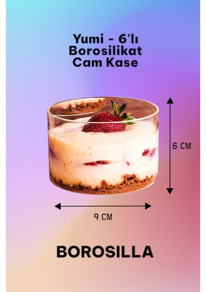 6'lı Yuvarlak Cam Kase Seti, Tatlı, Çerez, Kahvaltılık, Sunum ve Şekerlik Için Ideal