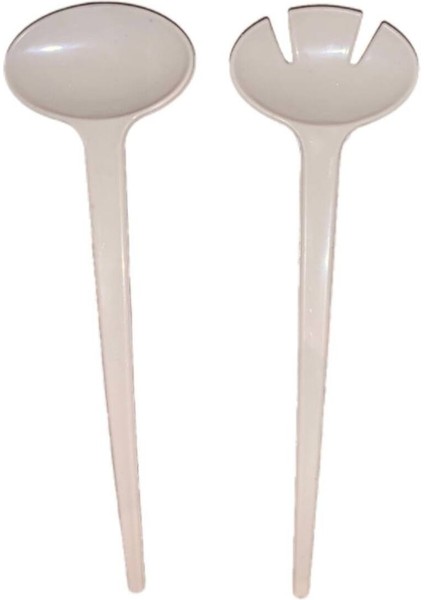 Gri 2'li Salata Servis Seti, Salata Kepçe ve Kaşık, Pratik ve Şık Tasarım