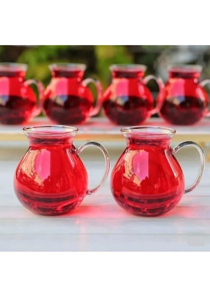 6'lı Turuncu Borosilikat Cam Çay Bardağı 220ML Set fiyatları