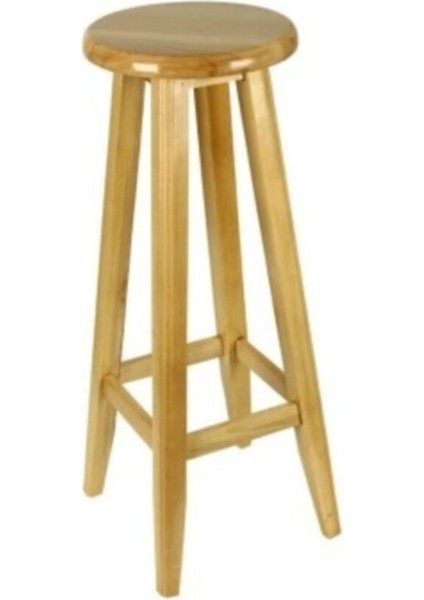 Yuvarlak Ahşap Tabure, Doğal Renk, 60 cm Yüksekliğinde Şık ve Kullanışlı Tasarım