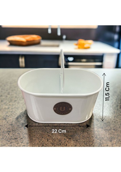 Tezgah Üstü 2 Bölmeli Metal Düzenleyici, Şık ve Kullanışlı Kaşıklık Beyaz modelleri