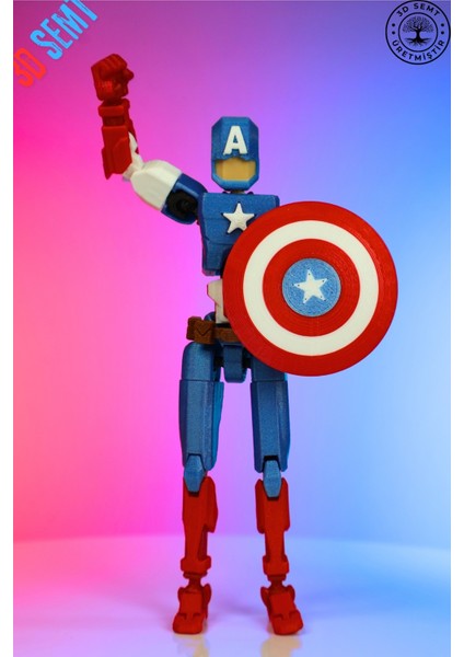 3D Dummy Figür | Hareketli, Pozlanabilir Koleksiyon Modeli | Kaptan Amerika Versiyon modelleri