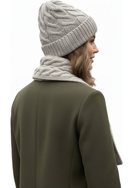 Kadın Yün Kışlık Şık Örme Bere ve Atkı Ikili Set Takım fırsatları