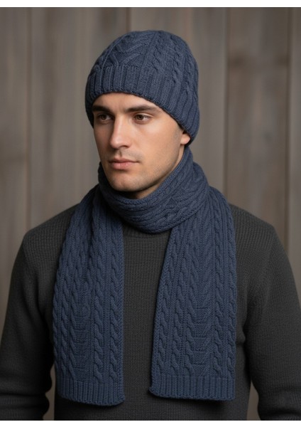 Erkek Yün Kışlık Örme Bere Atkı Ikili Set Takım modelleri