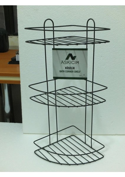 Köşelik Banyo 3 Raflı Siyah Metal -56574 fiyatları