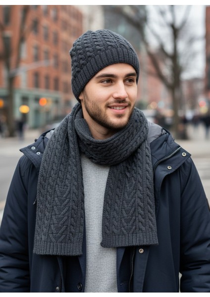 Erkek Yün Kışlık Örme Bere Atkı Ikili Set Takım indirimleri