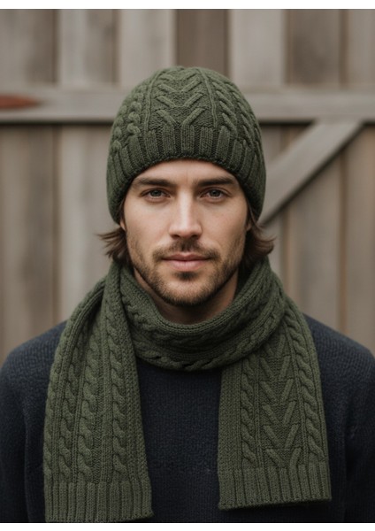 Erkek Yün Kışlık Örme Bere Atkı Ikili Set Takım modelleri