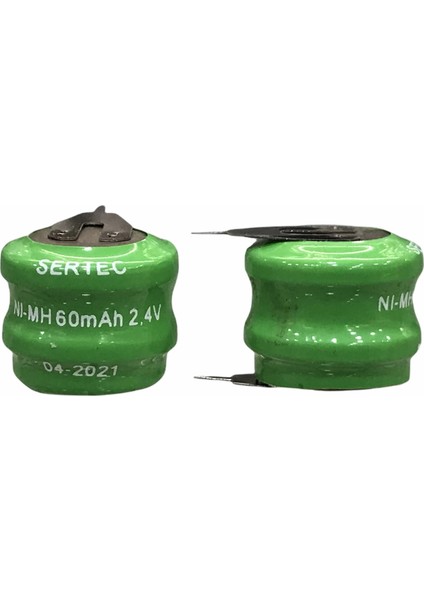 2.4V 2S1P 60 Mah 2 Pin Nı-Mh Buton Pil