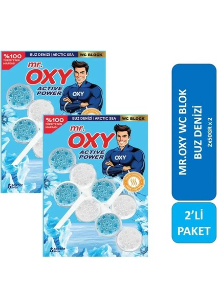 Mr. Oxy Klozet Wc Blok Buz Denizi 2*50GR x 2 Adet