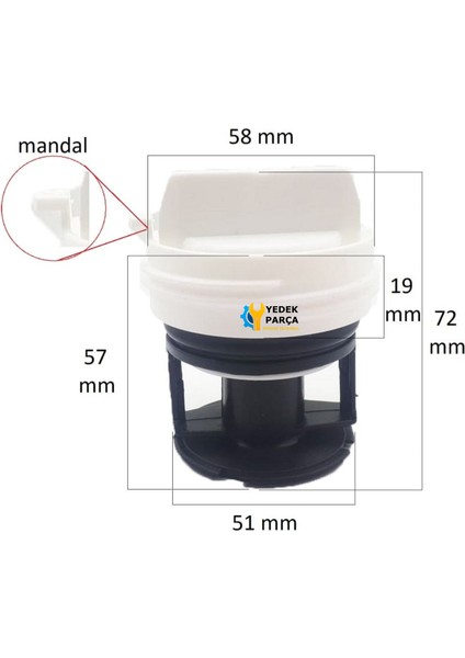 Profilo Uyumlu Logixx Çamaşır Makinesi Pompa Kapak Yeni Tip modelleri