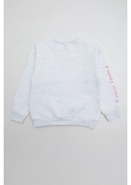 3 Iplik Kolu Yazı Baskılı Kız Çocuk Sweatshirt fiyatları
