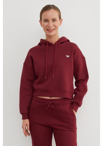 3 Iplik Üçgen Metal Armalı Kapüşonlu Sweatshirt fırsatları