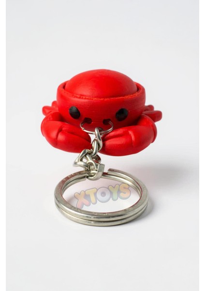 Crabble Tıklanabilir Stres Giderici Yengeç Anahtarlık, Çanta Charmı ve Aksesuarı, Sevgiliye Hediye Konsept Oyuncak