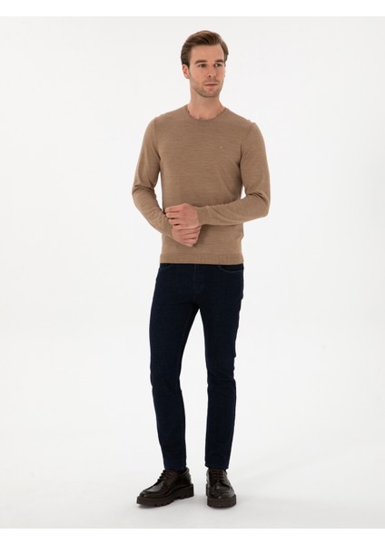 Erkek Lacivert Slim Fit Pamuk Karışımlı Jean Pantolon 50313706-VR033 modelleri