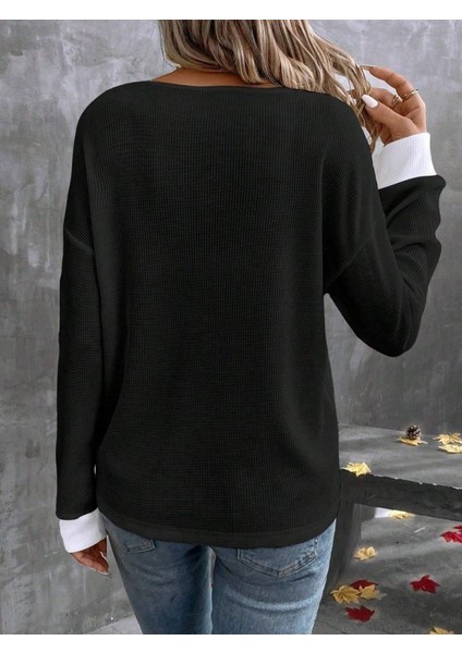 Kadın Uzun Kollu V Yakalı Waffle Bluz indirimleri