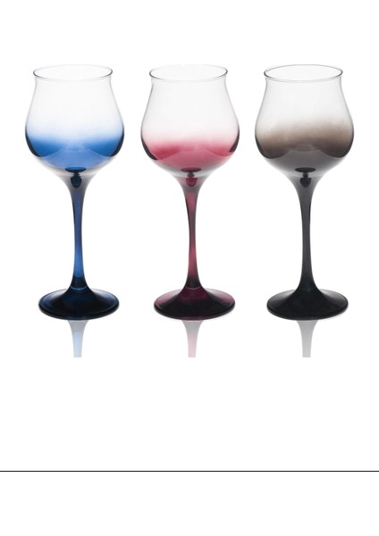 Ayaklı Amber Mavi Kırmızı Bardak -SGM08388