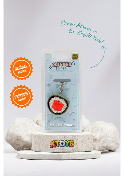 Sushibo Tıklanabilir Stres Giderici Suşi Anahtarlık, Çanta Charmı ve Aksesuarı, Sevgiliye Hediye Konsept Oyuncak fiyatları