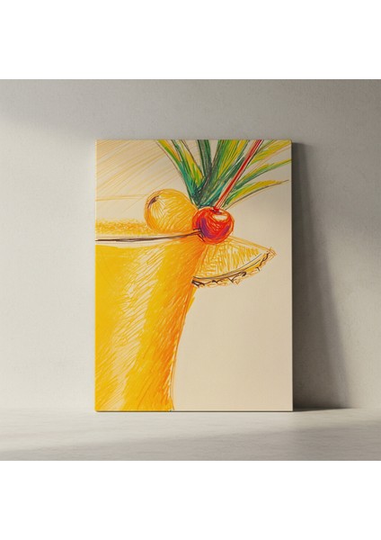 Tropikal Kokteyl Illüstrasyon Tablosu fiyatları