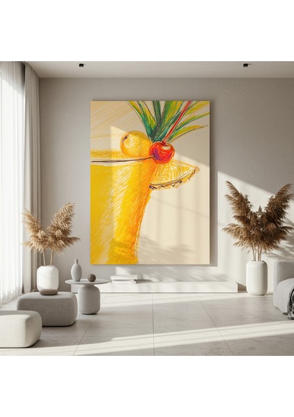 Tropikal Kokteyl Illüstrasyon Tablosu fırsatları