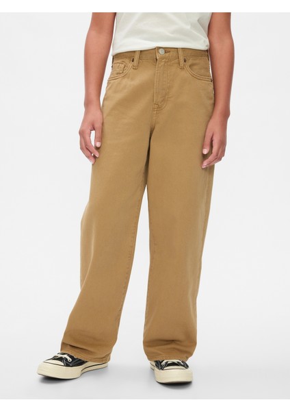 Erkek Çocuk Kahverengi Baggy Jean Pantolon
