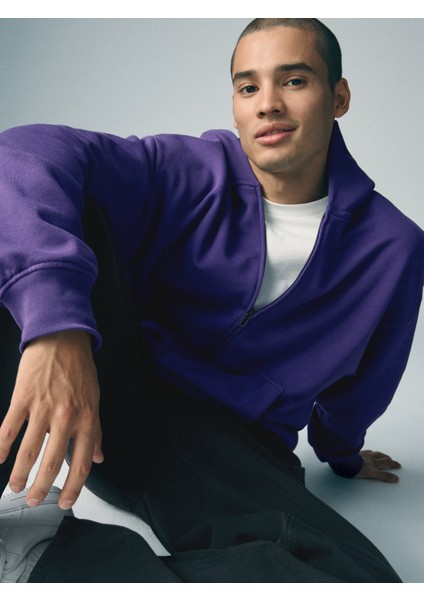 Erkek Lacivert Baggy Kargo Jean Pantolon