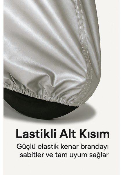 | Benelli Tnt 600 Arka Çanta (Bağlantı Tokalı) Uyumlu Solarblock Prime Uyumlu Motosiklet Brandası | Su Geçirmez, %99 UV, Yansıtıcı Gümüş Üst