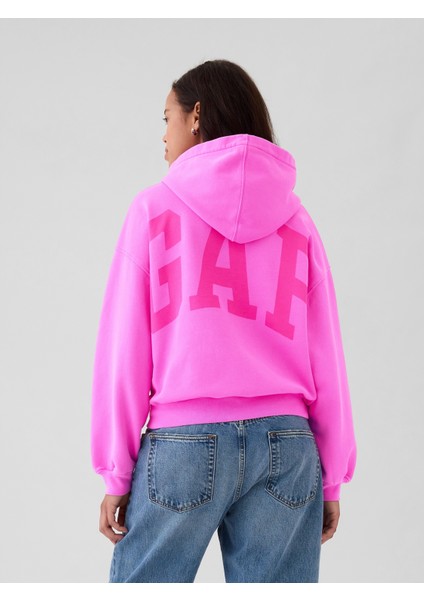 Kadın Pembe Gap Logo VintageSoft Crop Fleece Sweatshirt